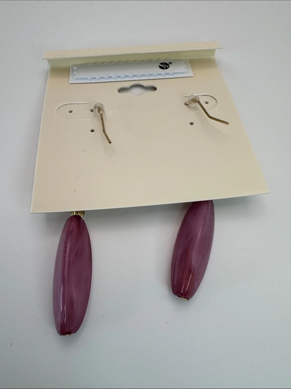 Kim Rogers Purple-Pink Drop Earrings with Gold-Tone Accents